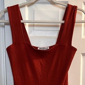 Reformation ribbed dress. Small side of a size 4- Brown/red (ruddy) color.